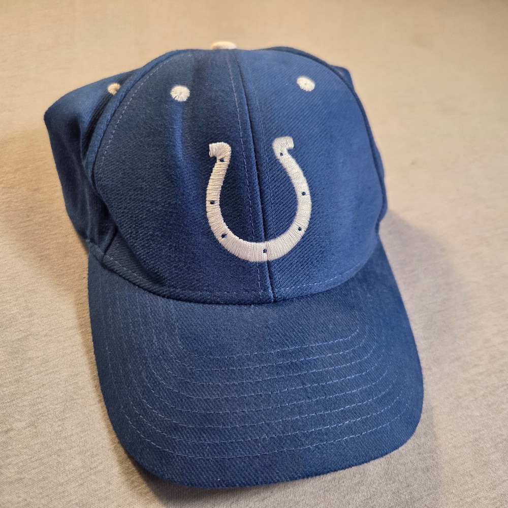 NFL Indianapolis Colts Baseball Cap Blue White Horseshoe Logo Adjustable Hat